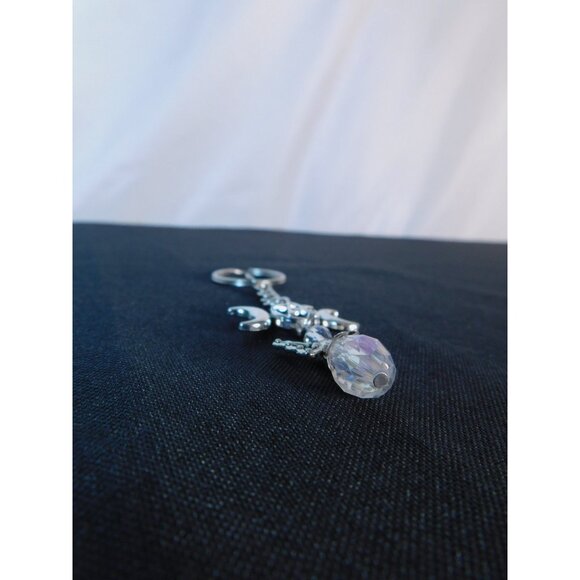 Triple Moon Pentacle Crystal Angel Keychain Pagan Wiccan Goddess Charm Spiritual - Picture 3 of 10